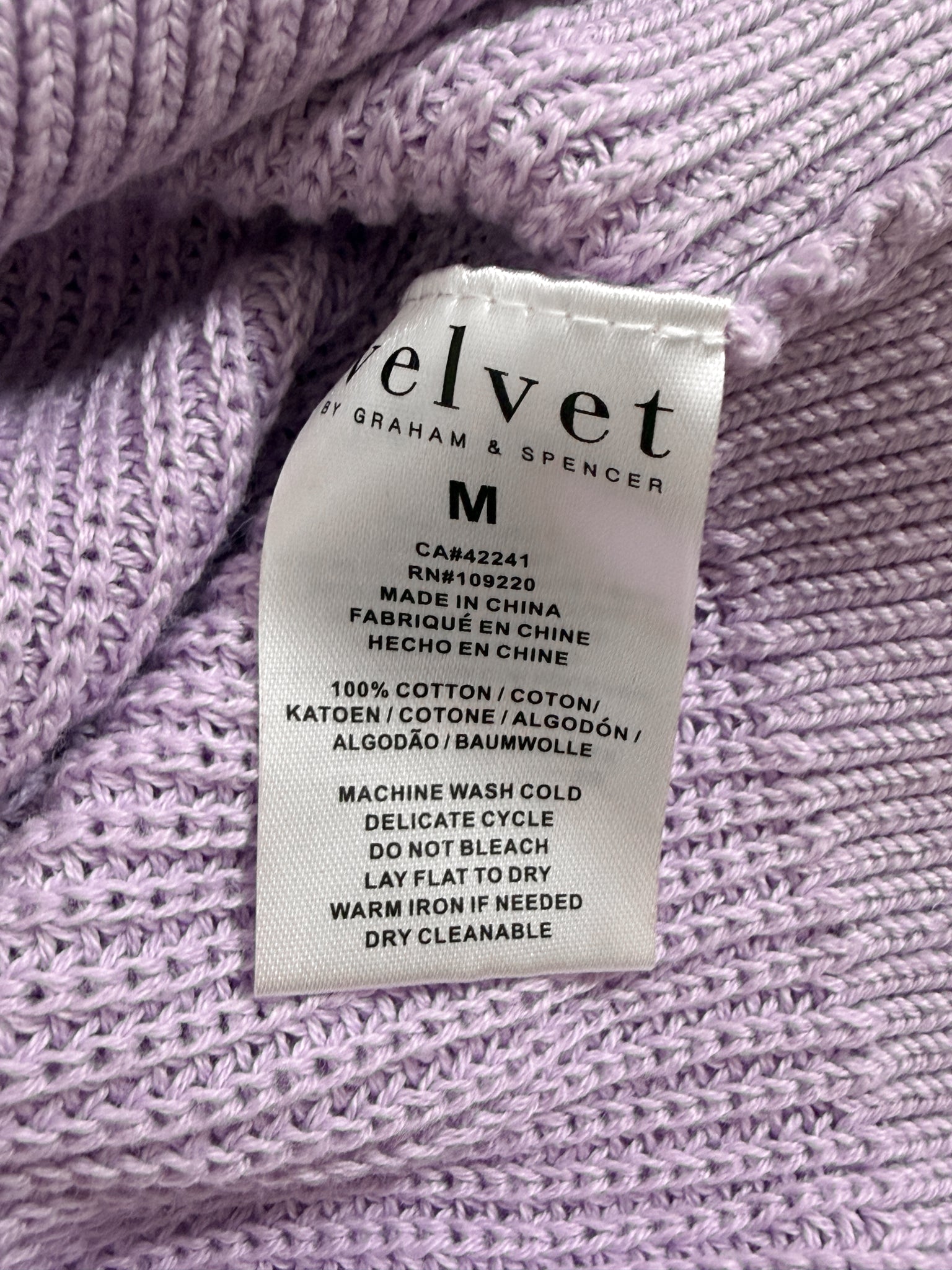 VELVET - SIZE M
